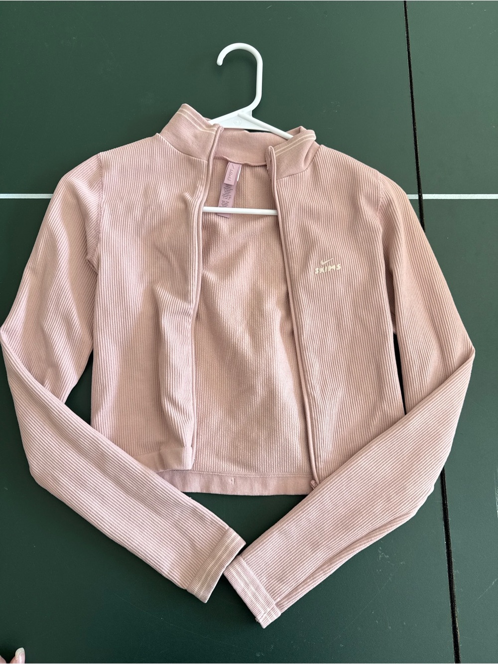 SKIMS Blush Ribbed Zip-Up Jacket